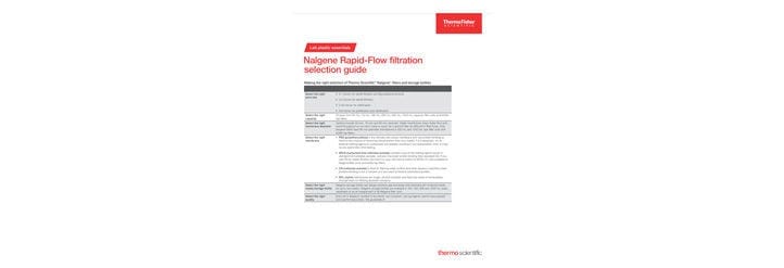 Nalgene Rapid-Flow Filtration Selection Guide