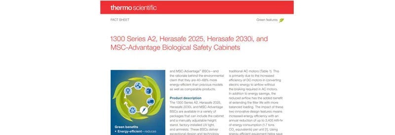 Learn how Biological Safety Cabinets from Thermo Scientific can reduce your energy consumption by 68%